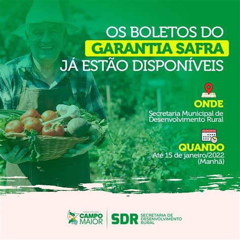 Boletos do Garantia Safra estão disponíveis anuncia Prefeitura de