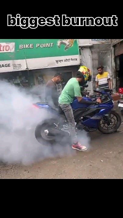 Biggest Burnout With R15 🔥😱 Aalyanvlogs R15 Burnout Shorts