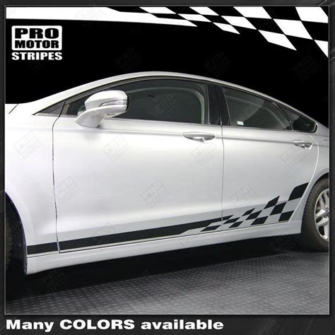 Ford Fusion 2013 2021 Checkered Rocker Panel Side Stripes 132229428680 Pro Motor Stripes