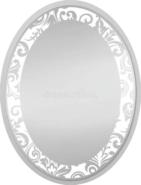 Oval Shape Mirrors Glass Border Design Vector Cdr Stock Vector