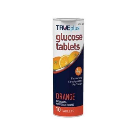 Glucose Supplement Trueplus Chewable Tablet Orange Flavor Bottle10