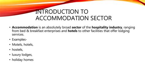 Introduction To Accommodation Sector