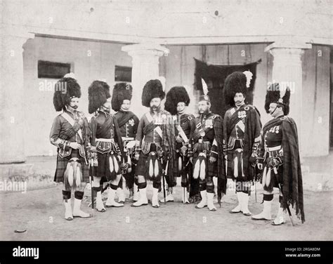 1860s Vintage Photograph British Army In India Ncos Of The 79th