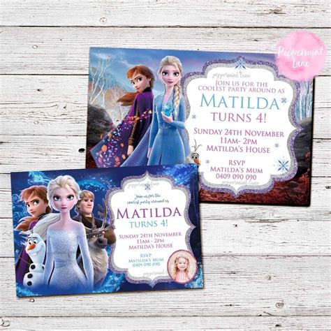 Invitaci N Personalizada Digital Frozen Anna Elsa Fiesta De Etsy