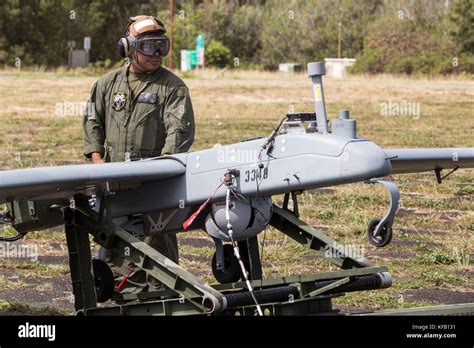 A Us Marine Corps Aai Rq 7b Shadow Unmanned Aerial Vehicle Is