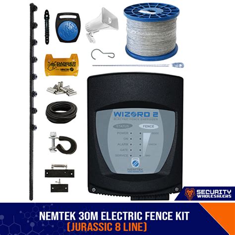 Nemtek 30m Electric Fence Kit Jurassic 8 Line Security Wholesalers