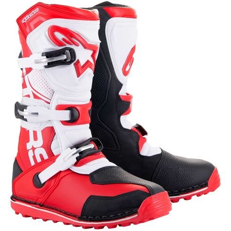 Stivali Moto Cross Enduro Alpinestars Tech T Bianco Rosso Vivo Bianco