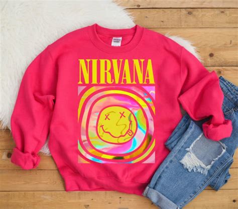 Nirvana Preppy Sweatshirt, Oversized Sweatshirt,preppy Crewneck, Summer ...