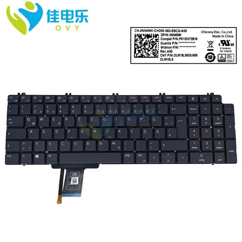 GR Teclado retroiluminado alemán para Dell 7750 precision 7550 0NN0MK