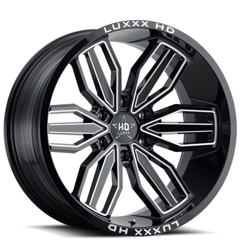 20 Luxxx HD Wheels LHD21 Gloss Black Milled Off Road Rims LUO082 1