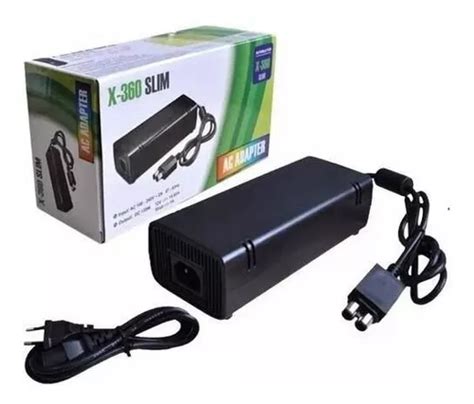 Fonte Para Xbox 360 Slim 2 Pinos Bivolt Cabo De Energia Biv Voltagem De