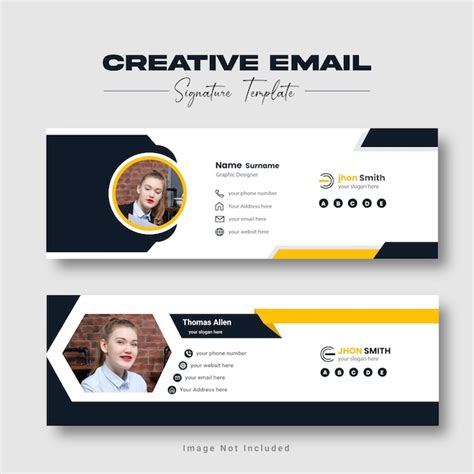 E Mail Signatur Design Vorlage Premium Vektor