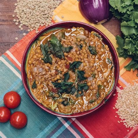 Hearty Lentil Soup With Rice And Chicory