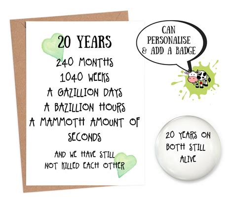 20th Wedding Anniversary Card 20th Anniversary Card 20 Year - Etsy UK