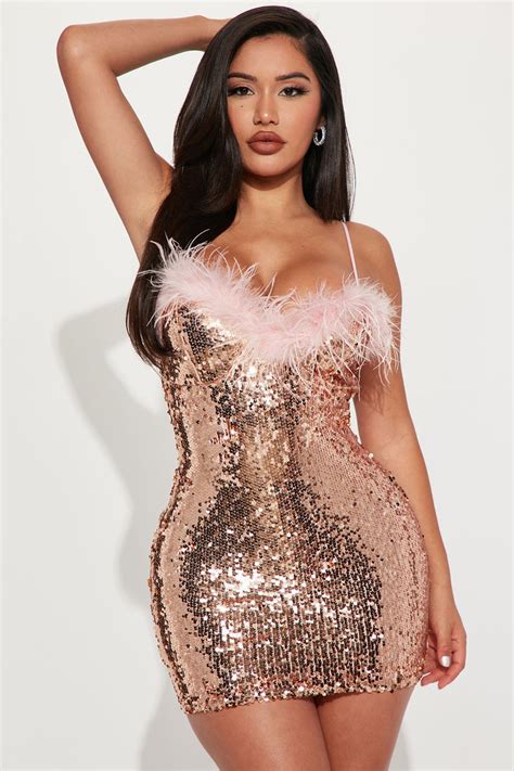 Turn The Music Up Sequin Mini Dress Gold Fashion Nova Dresses