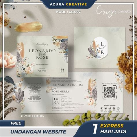 Jual CETAK BLANGKO UNDANGAN PERNIKAHAN AESTHETIC MEWAH SIMPLE ELEGANT