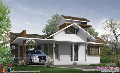 Square Feet Simple Slop Roof Home Plan Kerala House Design