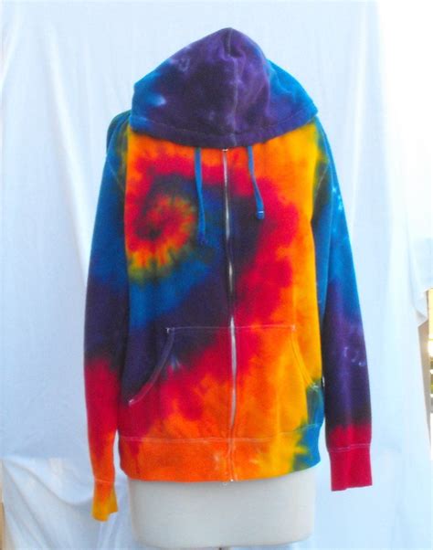 Tie Dye Zip Hoodie In Azure Blue Rainbow By Inspiringcolor On Etsy