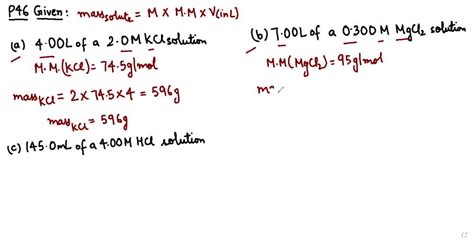 Solved Calculate The Grams Of Solute Needed To Prepare Each Of The