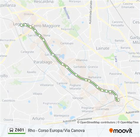 Z Route Schedules Stops Maps Rho Corso Europa Via Canova