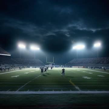 Premium Photo | A football field with a football field and lights