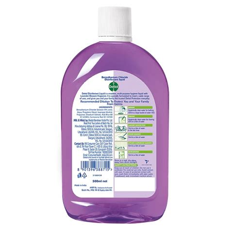 Buy Dettol Effective Protection Disinfectant Liquid Lavender Blossom 500 Ml Online At