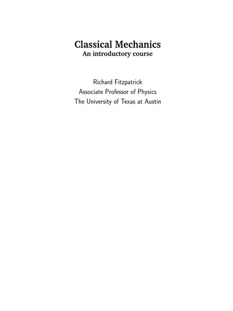 Classical Mechanics PDF | PDF | Acceleration | Significant Figures