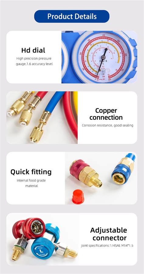 Uniweld Brass Digital Gauge Manifold R22 With Brass Aircond