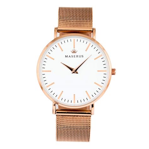 Womens Watch - Classic Rose Gold & Mesh Strap | Maserus