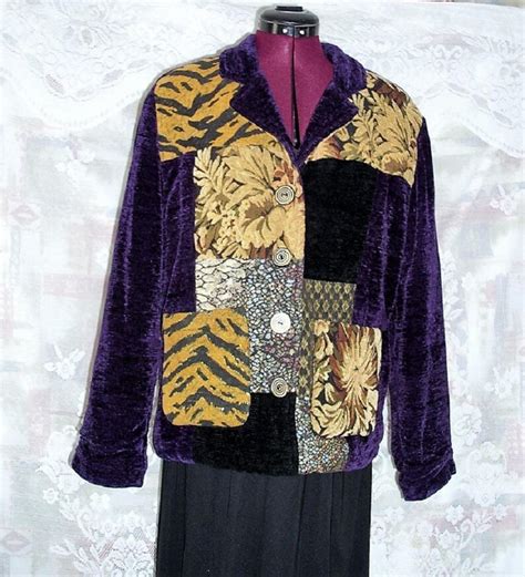 Velvet Purple And Gold Patchwork Jacket KheGreen Ethical Etsy