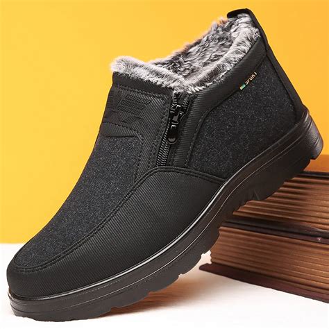 Winter Men Ankle Boots Non Slip Shoes For Men Casual Keep Warm