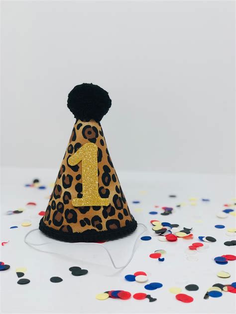 Leopard Party Hat Leopard Print Party Hat Felt Birthday Hat Etsy Uk