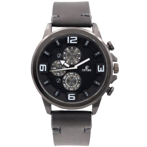 Elégante Montre Homme Noir Chtime