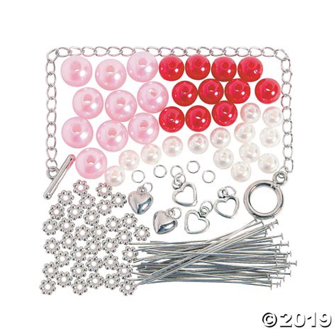 Valentine Pearl Charm Bracelet Craft Kit (Makes 2) | GlowUniverse.com