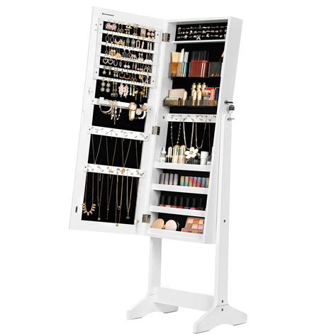 SONGMICS Jewelry Cabinet Armoire Freestanding Lockable Storage