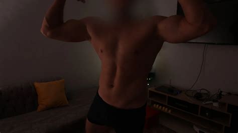 Strong Guy Posing While Wanking At The Evening And Cums A Lot Gay Porn XHamster