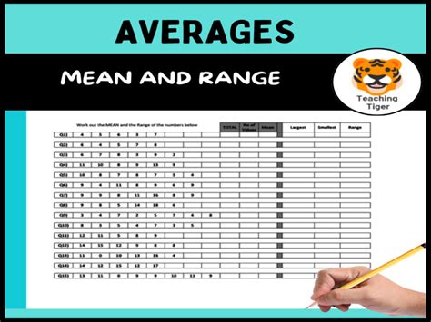 range worksheet teaching resources