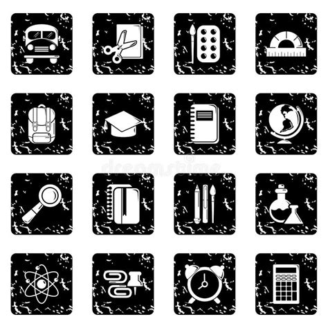 100 School And Education Icons Set Cartoon Style Stock Vector