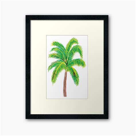 Watercolor Palm Tree Framed Art Print For Sale By Mirushy