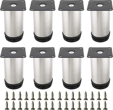 DasMarine Set Of 8 Stainless Steel Furniture Legs Kitchen Sofa