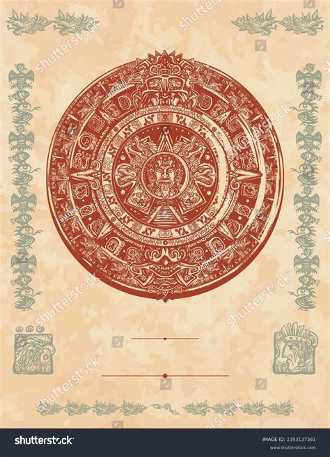 Ancient Civilization Background Aztec Sun Stone Royalty Free Stock