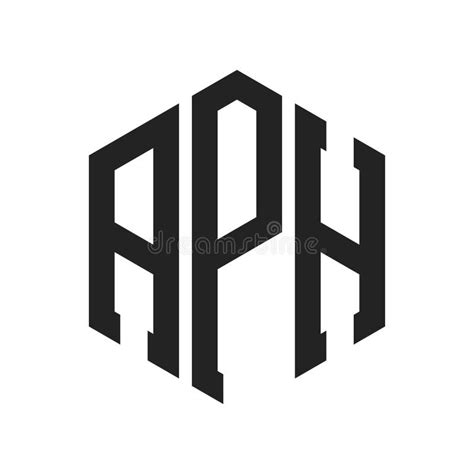 aph logo design initial letter aph monogram logo  hexagon shape