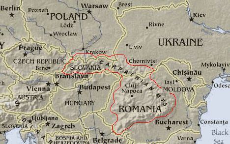 the carpathian mountains map and details | Carpathian mountains, Carpathian mountains map, Map