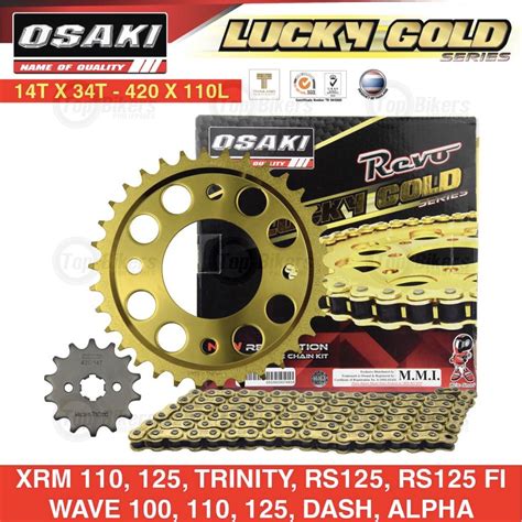 Osaki Lucky Gold Chain Sprocket Set Xrm Rs Wave