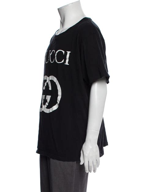 Gucci Interlocking G Logo Graphic Print T Shirt Black T Shirts Clothing Guc1258789 The