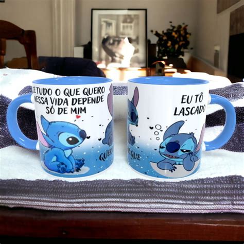 Caneca Lilo Stitch Frases 325ml Elo7 Produtos Especiais