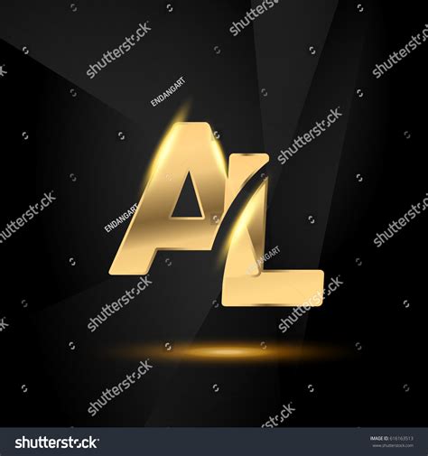 Al Initial Letters Swoosh Shiny Elegant Stock Vector Royalty Free