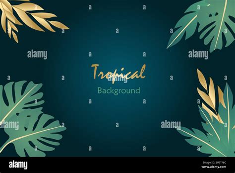 Tropical Vector Background With Colorful Leaves Abstract Foliage And