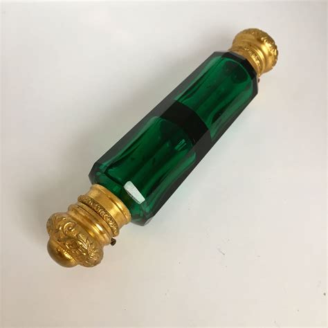 Reserved Antique Victorian Emerald Green Double Ended Scent Bottle