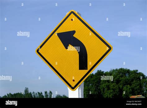 Left Curved Arrow Symbol Traffic Stock Photo Alamy